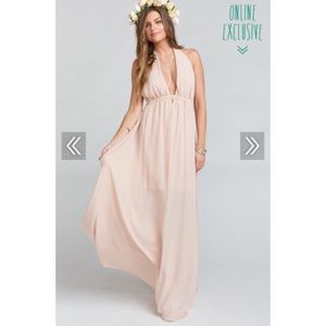 Luna Halter Dress - Dusty Blush Crisp